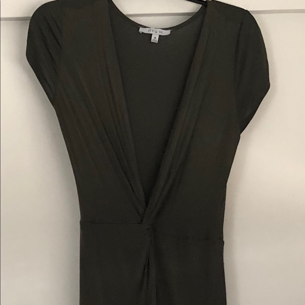 Long olive maxi dress